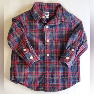 Janie and Jack Baby Boys Plaid Button Down Shirt Size 6-12 Months VGUC
